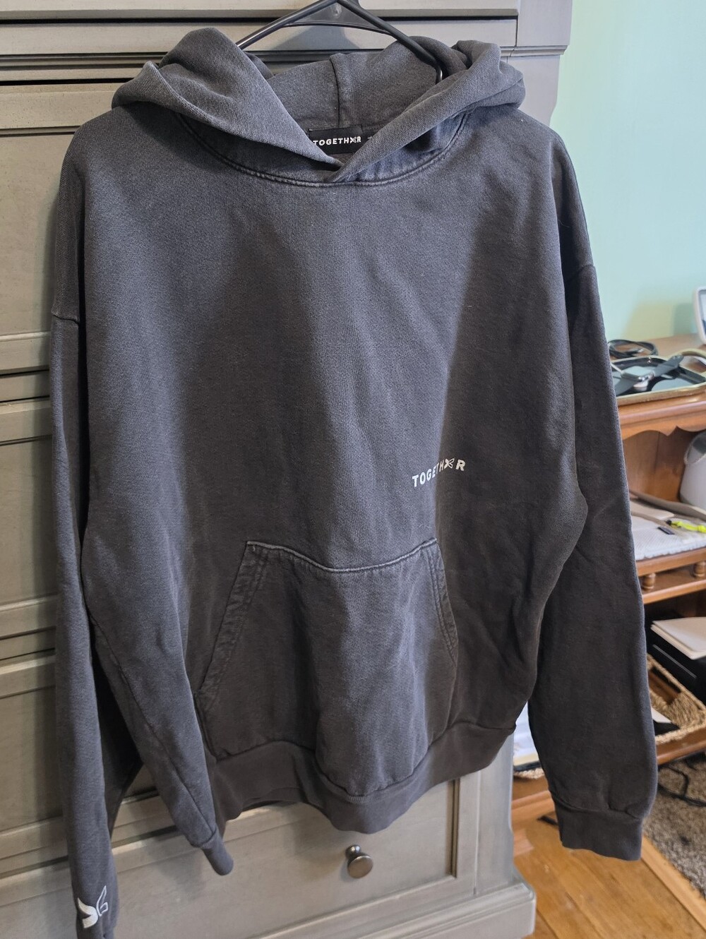 Together Washed Charcoal Hoodie - Dark Gray